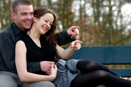 Young Couple on Bench